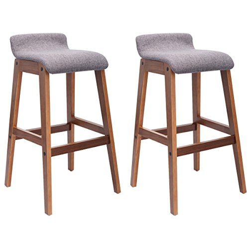 COSTWAY Set of 2 Bentwood Bar Stools Counter Height Modern Bistro Kitchen Pub Chair