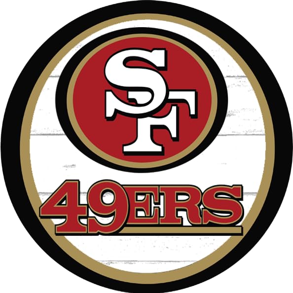 San Francisco Classic Round Aluminum Metal Shape Wreath sign - Football sign, Home and Living Room Décor, Wall Hanging (8 inch)