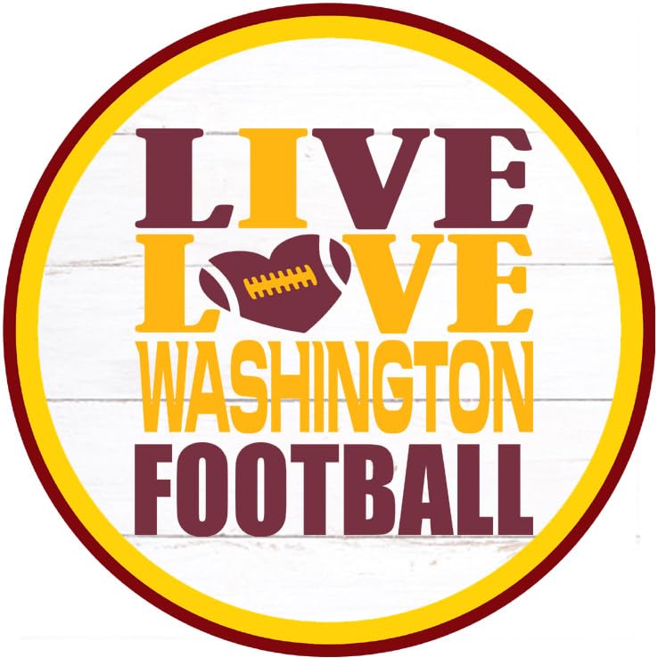 Washington Classic Round Aluminum Metal Shape Wreath sign - Football sign, Home and Living Room Décor, Wall Hanging (11.75 inch)