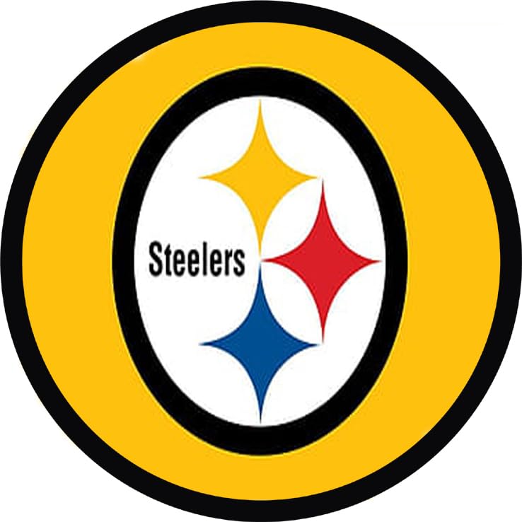 Pittsburgh Classic Round Aluminum Metal Shape Wreath sign - Football sign, Home and Living Room Décor, Wall Hanging (8 inch) (10 inch) (8 inch) (8 inch)