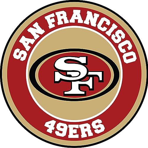 San Francisco Classic Round Aluminum Metal Shape Wreath sign - Football sign, Home and Living Room Décor, Wall Hanging (11.75 inch) (11.75 inch)