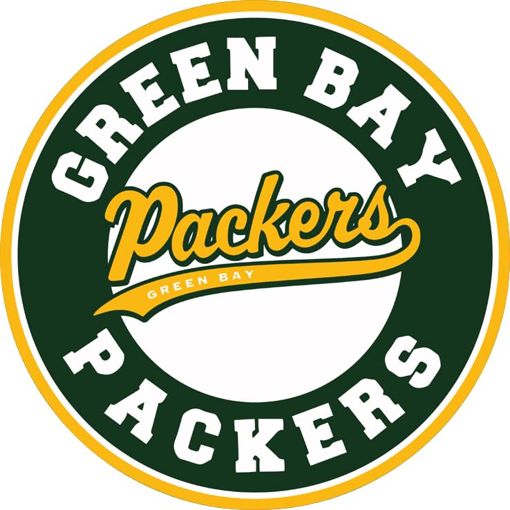 Green Bay Classic Round Aluminum Metal Shape Wreath sign - Football sign, Home and Living Room Décor, Wall Hanging (8 inch) (11.75 inch) (10 inch)