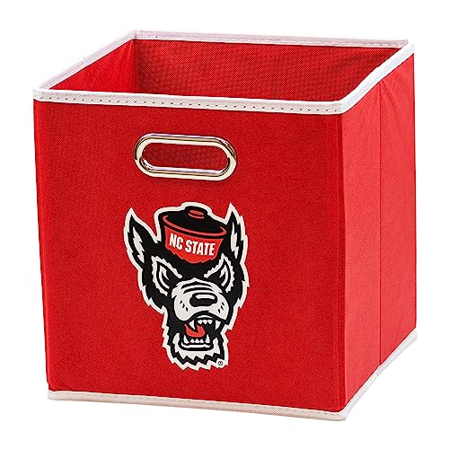 Franklin Sports NC State Wolfpack Collapsible Storage Bin-Made to Fit Storage Bin Organizers-10.5" x10.5 - College NCAA Official Licensed