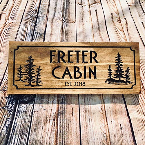 Custom Wooden Sign Personalized Cabin Signs Family Name Rustic Camper Established