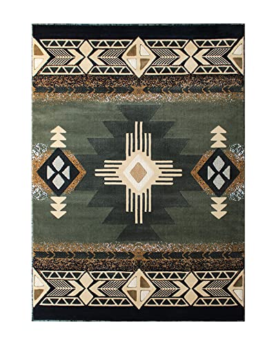 Flash Furniture Mohave Traditional Southwestern Style Area Rug - Rustic Sage Accent Rug - 8' x 10' - Olefin Fibers with Jute Backing