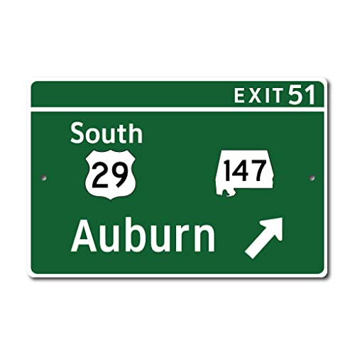 Auburn Highway Exit Sign (12" x 8" w/ .25" mounting holes (the original))