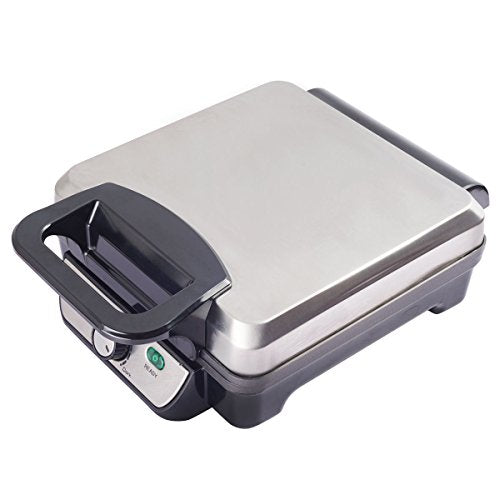 COSTWAY Flip Belgian Waffle Maker Non Stick Stainless Steel w/Removable Drip Tray (Square)