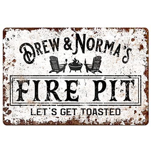 Fire Pit Personalized Custom Metal Outdoor Tin Sign