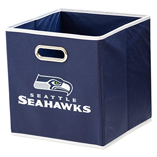 Franklin Sports NFL Seattle Seahawks Collapsible Storage Bin NFL Folding Cube Storage Container Fits Bin Organizers Fabric NFL Team Storage Cubes One Size