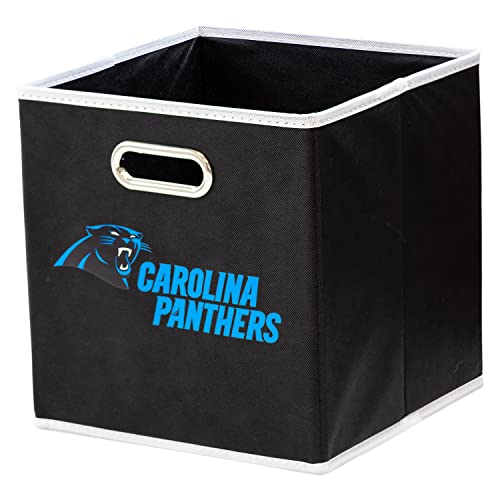 Franklin Sports NFL Carolina Panthers Collapsible Storage Bin NFL Folding Cube Storage Container Fits Bin Organizers Fabric NFL Team Storage Cubes One Size