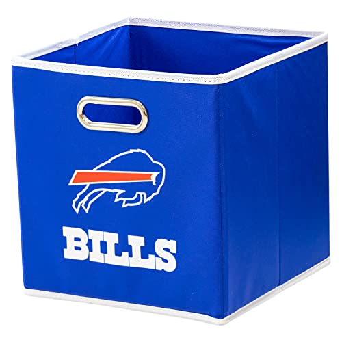 Franklin Sports NFL Buffalo Bills Collapsible Storage Bin - NFL Folding Cube Storage Container - Fits Bin Organizers - Fabric NFL Team Storage Cubes