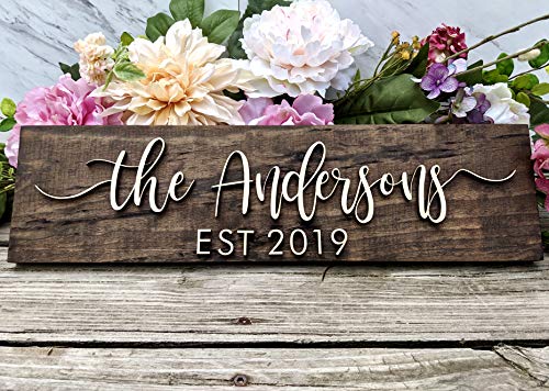 Personalized Family Name Sign. Custom Wood Sign. Personalized Wedding Gift. Personalized Sign. Last Name Sign Established Sign. Wedding Gift. Bridal Shower Gift. Anniversary Gift. Laser Swoosh