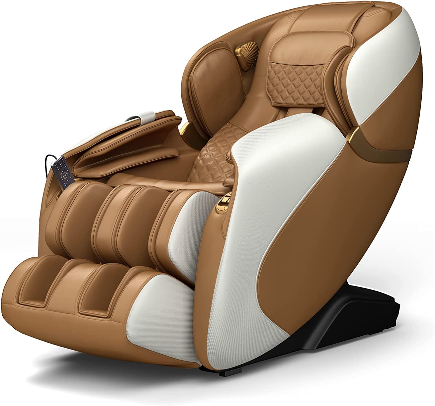 COSTWAY Massage Chair, Full Body Zero Gravity Massage Recliner with 12 Auto Modes, 53-Inch SL Track, 28 Airbags, Thai Stretch, Bluetooth Speaker, Foot Roller, Heat Therapy, Space-Saving, Coffee