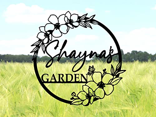 Custom Garden Signs, Personalized Flower Garden Name Sign, Custom Metal Wall Art, Outdoor Garden Decor, Metal Garden Art, Decorative Hanging Outdoor Decor,Garden Gifts for Mom, Grandma's Garden