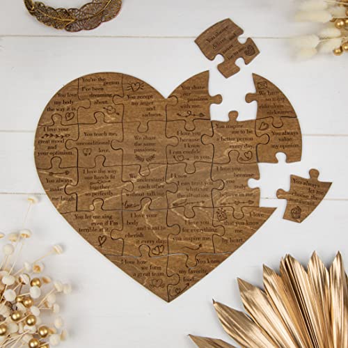 16/23/34/54 Reasons Why I Love You, Heart Puzzle, What I Love about You, Custom Reasons Why I Love, Your Personal Heart Puzzle, Unique Personalized Gifts for Wife & Husband, Gift for Mom