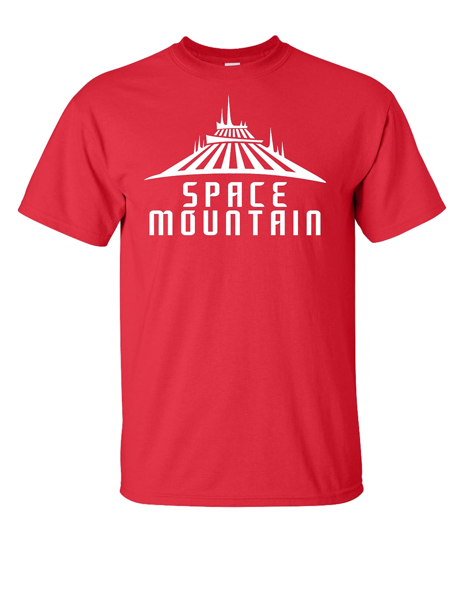 Space Mountain Classic Design Parks Inspired T-Shirt (Youth Large, Red)
