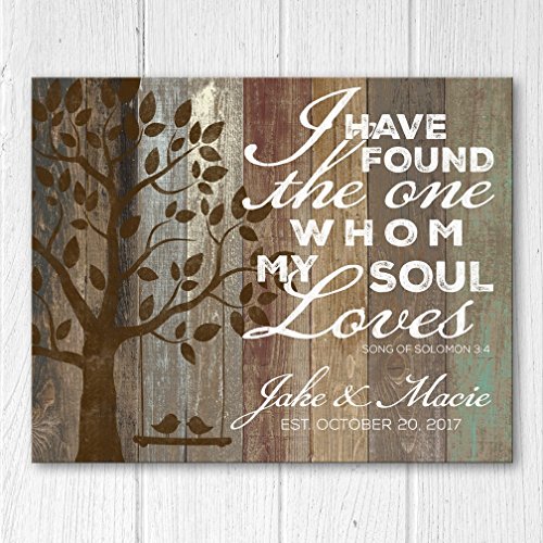 Personalized Wood Family Established Sign, Song Of Solomon 3:4, Personalized Wedding Anniversary Gift