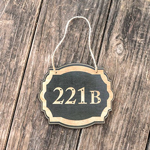 221b - Black Door Sign