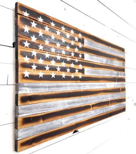 Handmade Wooden American Flag - All-Natural Edition - Cedar Sense