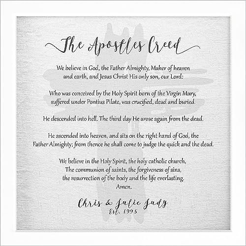 The Apostles Creed Personalized Framed Print (7.7"x7.7", White Frame)