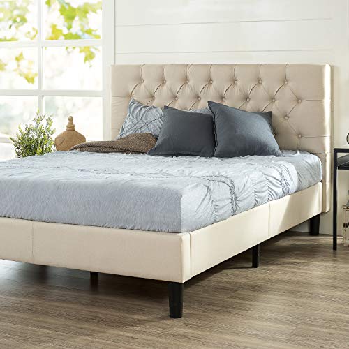 ZINUS Misty Upholstered Platform Bed Frame, Mattress Foundation, Wood Slat Support, No Box Spring Needed, Easy Assembly, Taupe, Full