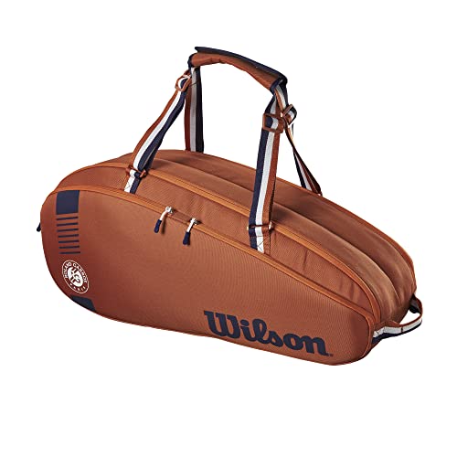 WILSON Roland Garros Team Tennis Racket Bag - 6 Racket Hold Pack, Clay/Navy