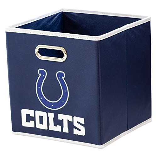 Franklin Sports NFL Indianapolis Colts Collapsible Storage Bin NFL Folding Cube Storage Container Fits Bin Organizers Fabric NFL Team Storage Cubes One Size