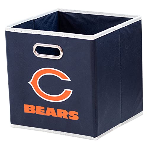 Franklin Sports NFL Chicago Bears Collapsible Storage Bin NFL Folding Cube Storage Container Fits Bin Organizers Fabric NFL Team Storage Cubes One Size