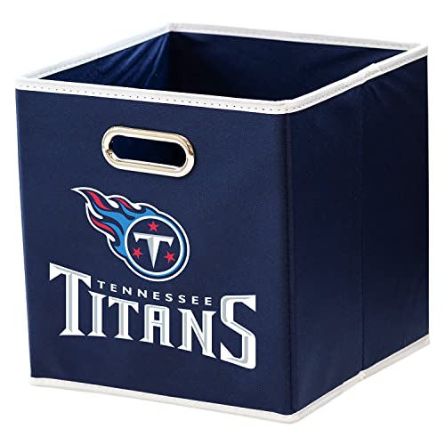 Franklin Sports NFL Tennessee Titans Collapsible Storage Bin NFL Folding Cube Storage Container Fits Bin Organizers Fabric NFL Team Storage Cubes One Size