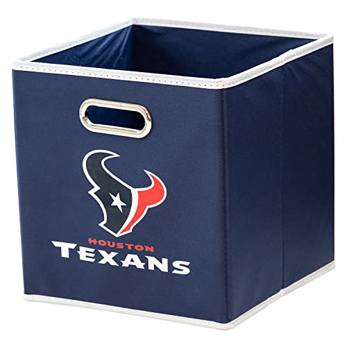 Franklin Sports NFL Houston Texans Collapsible Storage Bin NFL Folding Cube Storage Container Fits Bin Organizers Fabric NFL Team Storage Cubes One Size