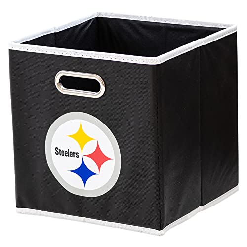 Franklin Sports NFL Pittsburgh Steelers Collapsible Storage Bin NFL Folding Cube Storage Container Fits Bin Organizers Fabric NFL Team Storage Cubes One Size