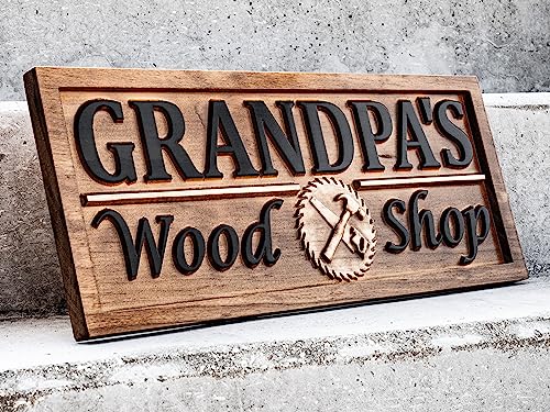 Custom Wooden Shop Sign | Wood Workshop Sign | Gifts for Men | Gifts For Him Husband Gift Custom Garage Sign Man Birthday Fathers Day Gift