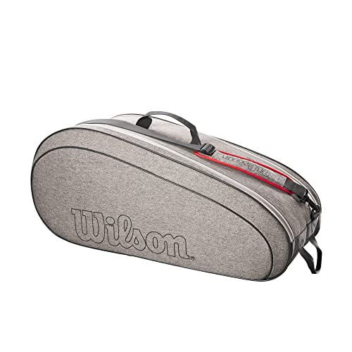 WILSON Team Tennis Racket Bag - 6 Pack, Heather Grey