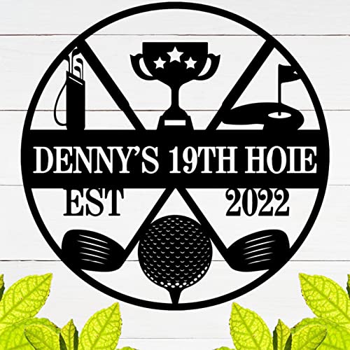 Custom Metal Signs | Personalized 19th Hole Metal Sign Golf Decor with Name/Text | Bar Sign Art Wall Decor | Outdoor Wall Decor | Golf Lovers Gifts