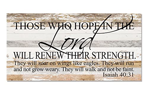 "Those who hope in the Lord …" Isaiah | Wall Decor Sign | 24x12 Reclaimed Wood Sign
