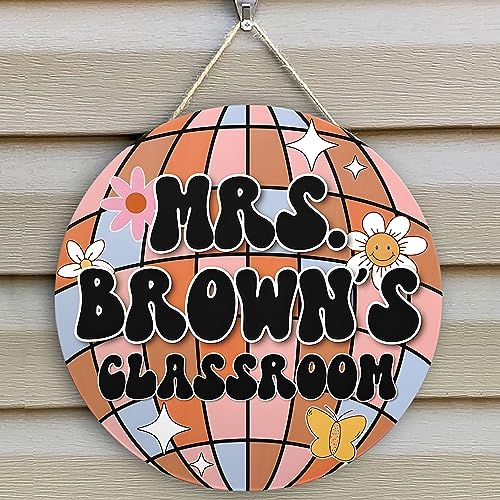 Personalized Teacher Name Door Sign 8" 10" 12" 14", Teacher Gifts, Teacher Back To School Gift, Classroom Door Hanger, Teacher Sign, Classroom Welcome Sign (212)