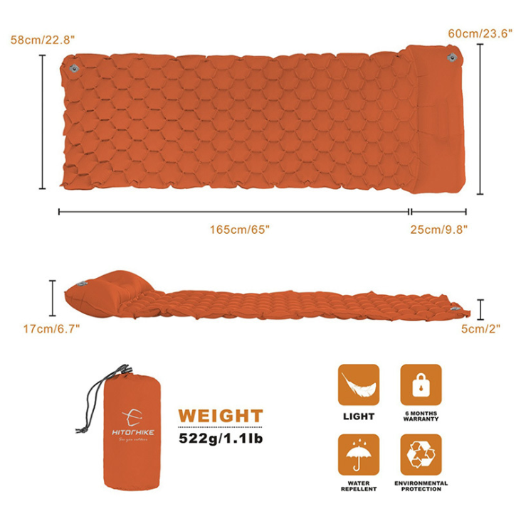 Summerella Sleepy, Outdoor Camping Inflatable Honeycomb Mattress Tent Sleeping Mat Easy to Inflate, Comfortable, Lightweight Durable Compact Waterproof Camping Air Mattress for Backpacking, Hiking, Tent, Traveling