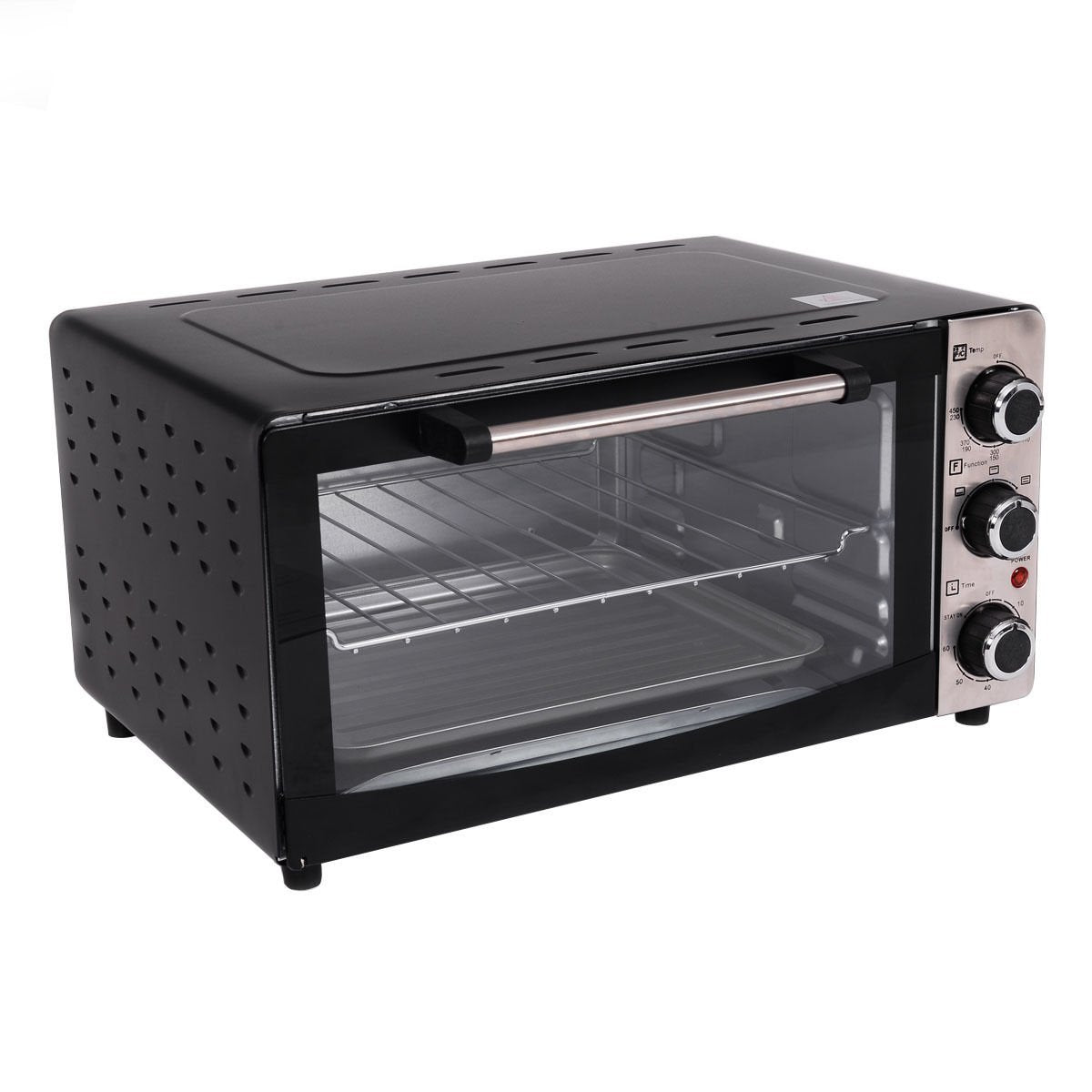 Costway 1300W Electric Toaster Oven Broiler Pizza Oven with Drip Pan, 20L Countertop