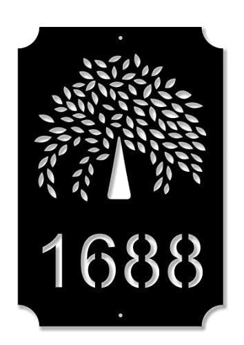 Personalized Life Tree Metal Sign symbolizes the Greatness of Love and Life. Love Tree of Life Wall Art, Housewarming Gift, Outdoor Family House Numbers for Front Porch, Metal Monogram Sign