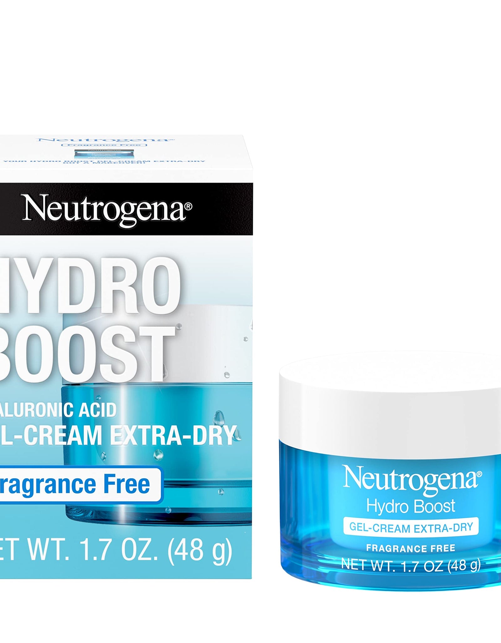 Neutrogena Hydro Boost Hyaluronic Acid Hydrating Face Moisturizer Gel-Cream to Hydrate and Smooth Extra-Dry Skin, 1.7 oz