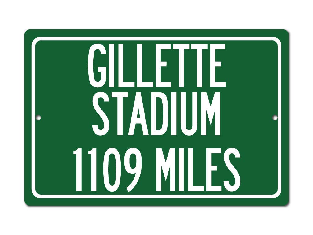 Personalized Highway Distance Sign To: Gillette Stadium