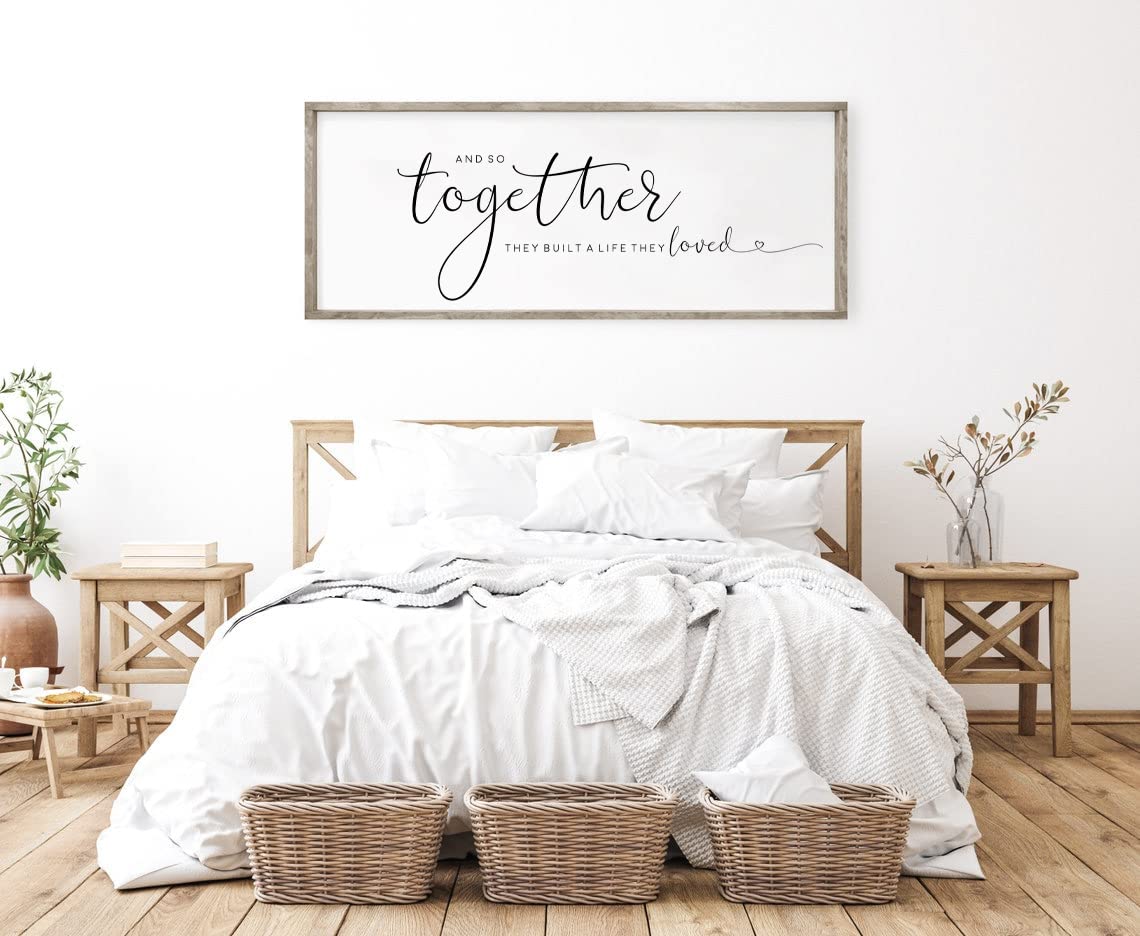 Wooden Signs - Wooden Signs With Quotes - Signs With Quotes - Signs For Home - Wood Signs - And So Together They Built A Life They Loved - Wood Signs With Quotes (12x24 inches)