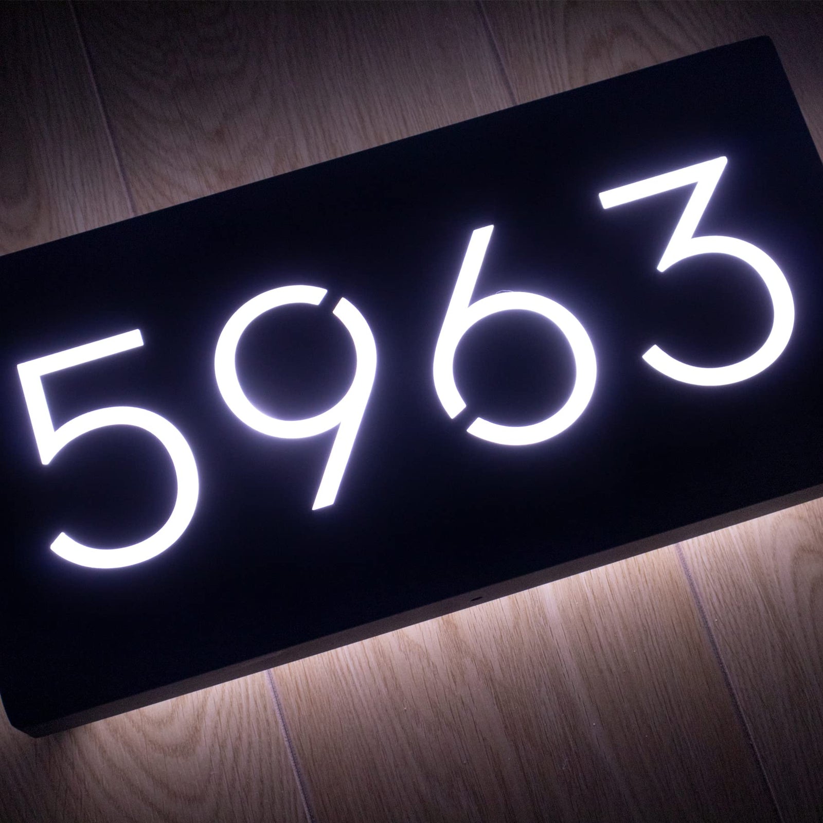 12V LED House Numbers for House Street Backlit,Personalised Illuminated Modern House Numbers Address Sign Address Plaque Lighted with LED (50X25CM, White light)