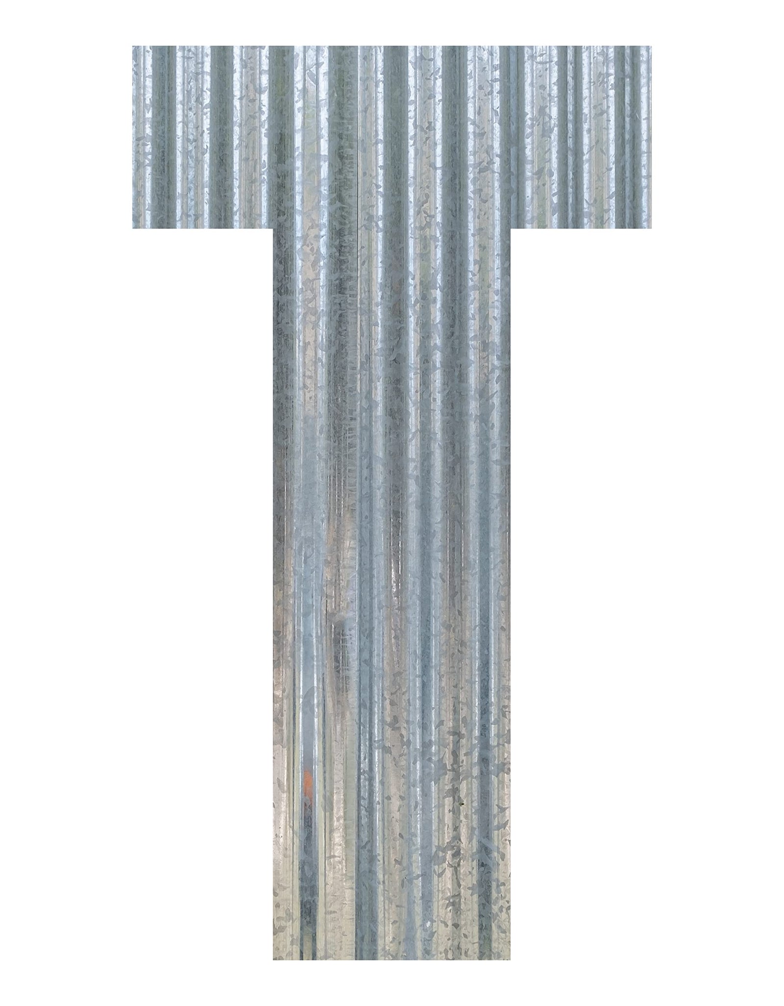 Corrugated Metal Letter (9 Inch, T)