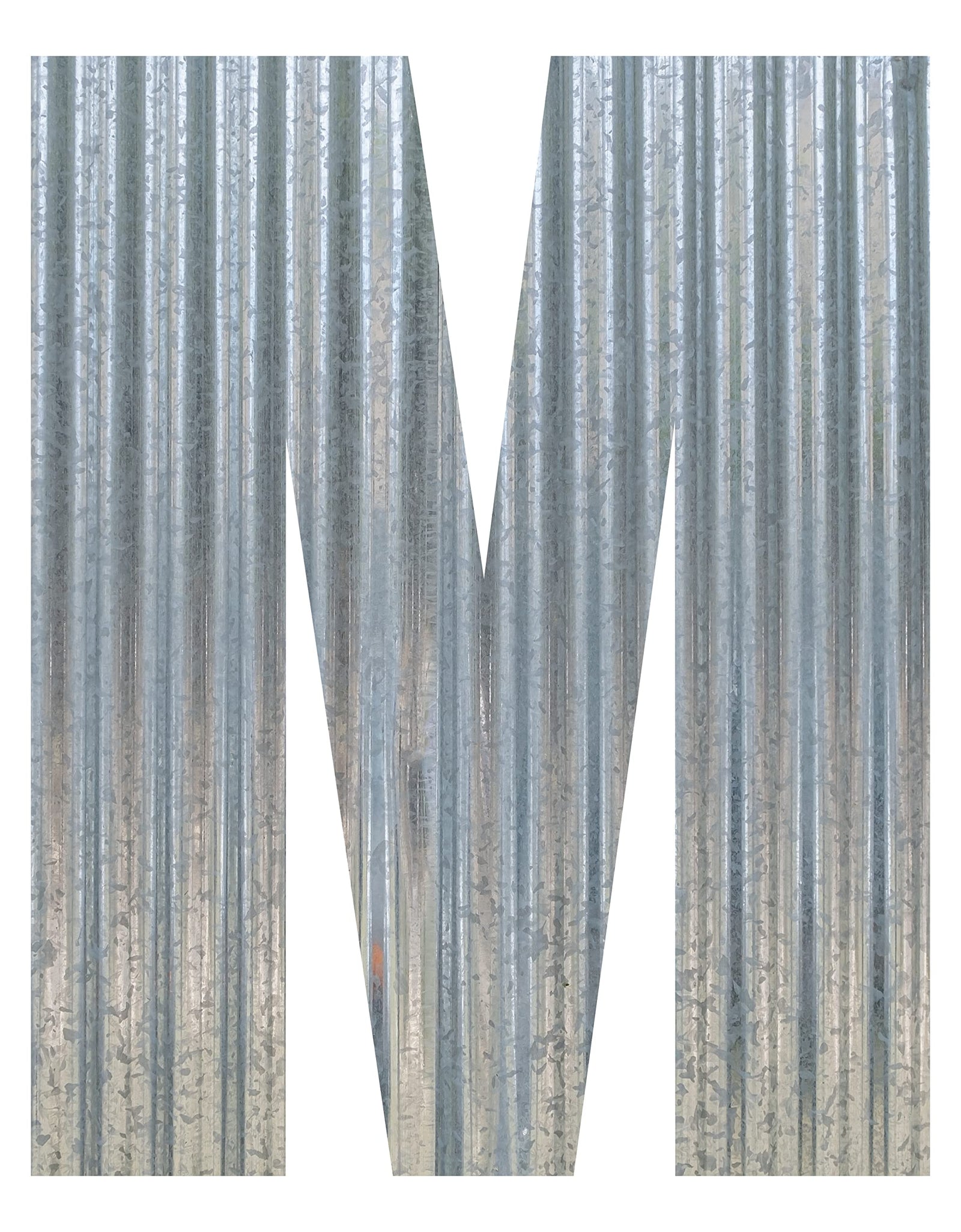 Corrugated Metal Letter (6 Inch, M)