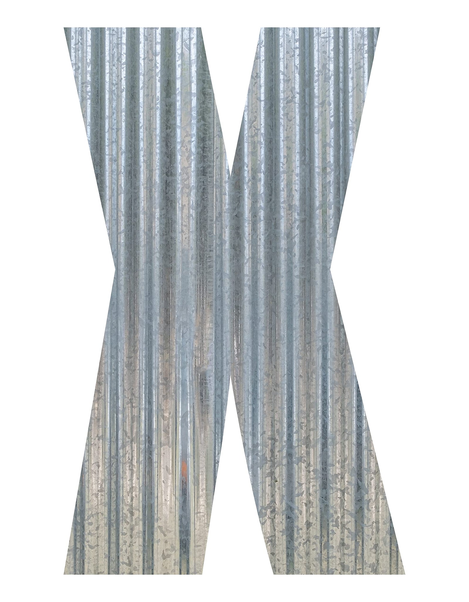 Corrugated Metal Letter (24 Inch, X)