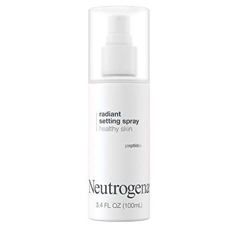 Neutrogena Healthy Skin Radiant Makeup Setting Spray, Long-Lasting, Formulated with Antioxidants & Peptides Weightless Face Setting Mist, 3.4 fl. oz
