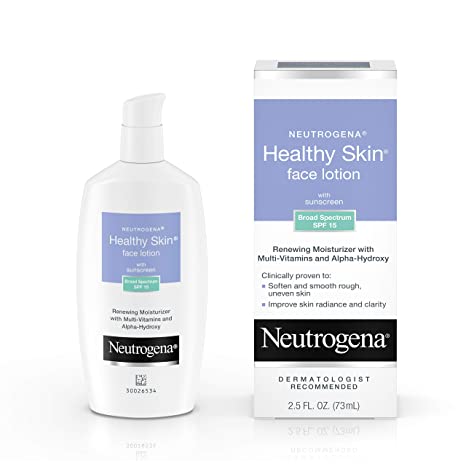 Neutrogena Healthy Skin Face Moisturizer Lotion with SPF 15 Sunscreen & Alpha Hydroxy Acid - Anti Wrinkle Cream, 2.5 fl. oz