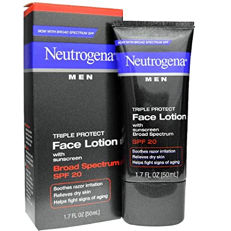Neutrogena Triple Protect Men's Daily Face Lotion with Broad Spectrum SPF 20 (Pack of 5)