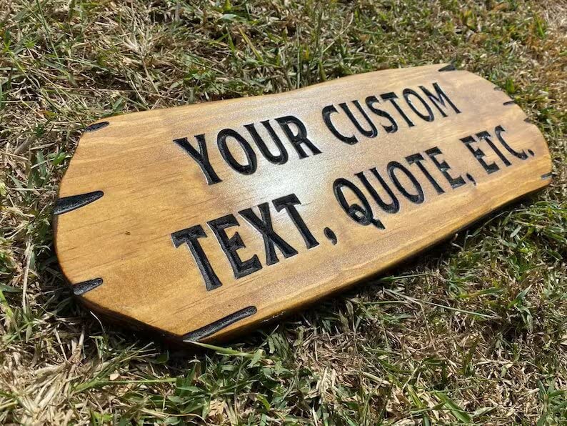 Very Wood Basement - Outdoor Camp & Custom Wood Sign - Pine Trees Wooden Carved Cabin - High-Quality Handmade Mountain Home - Rustic Home Personalized Sign (Only Text)